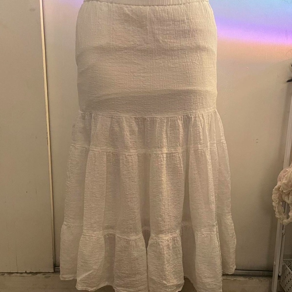 off-white JW Anderson tiered midi skirt